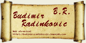 Budimir Radinković vizit kartica